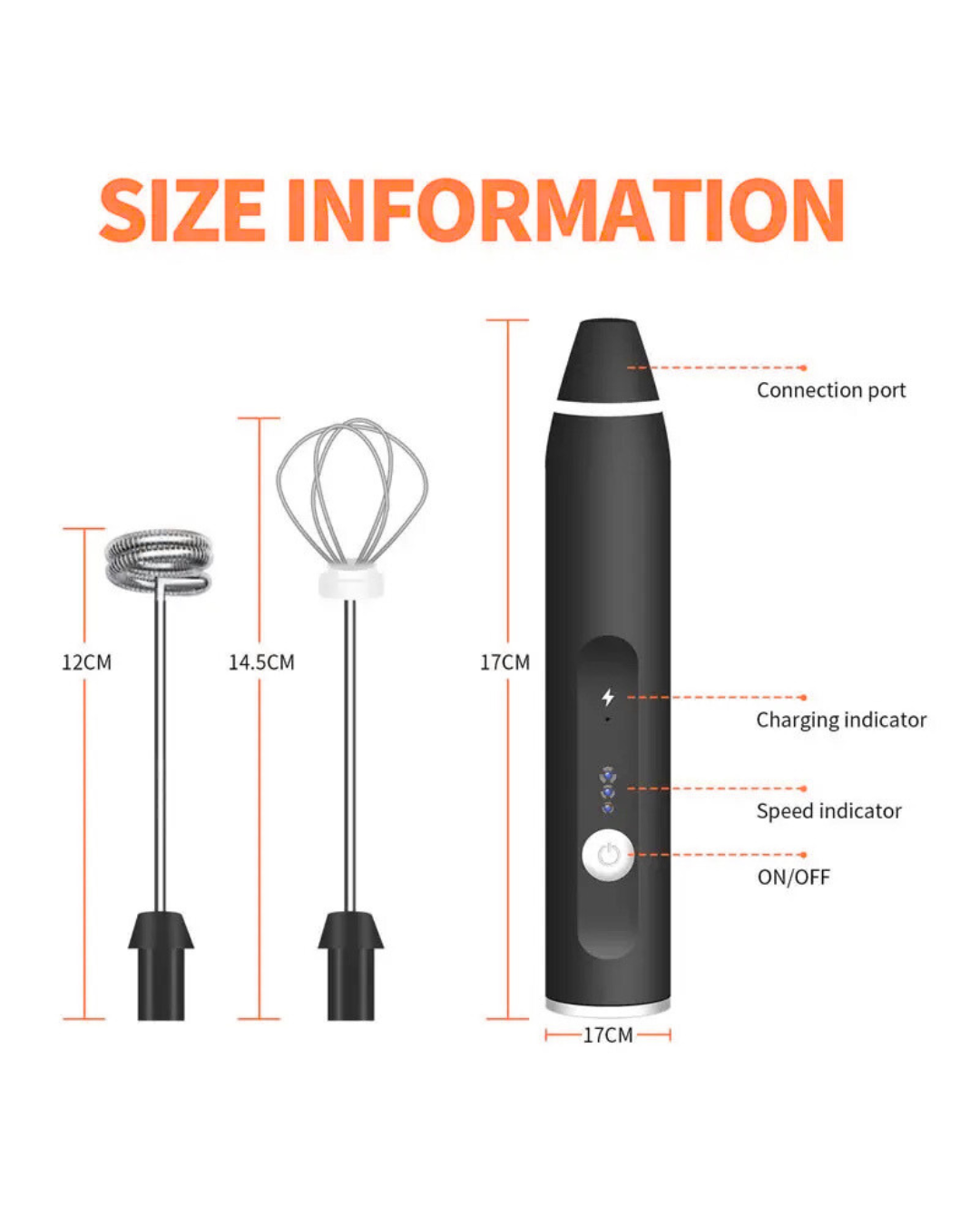 Rechargeable 2-in-1 Coffee Beater – 3 High Speeds