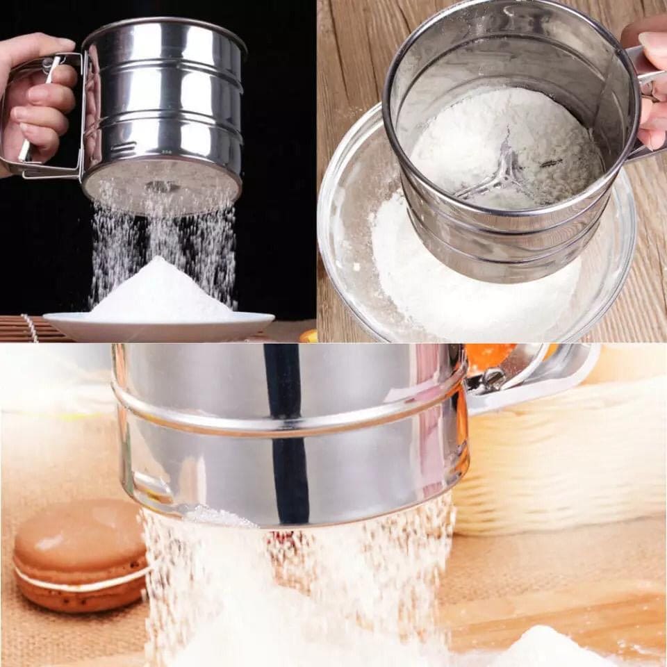 Stainless Steel Flour Sieve Cup, Sifter Cup, Baking Icing Sugar Shaking Strainer Mesh