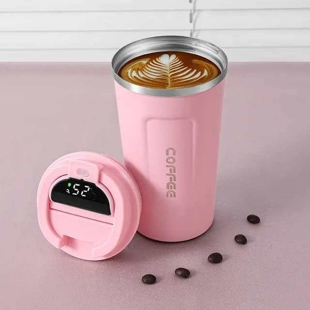 Stainless Steel Coffee Mug with Temperature Display